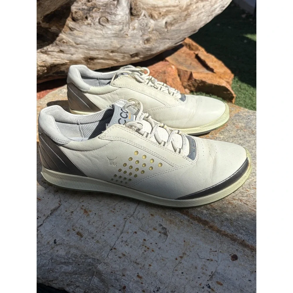 ECCO Biom Natural Motion White Yak Leather Golf Shoes‎ Womens 39 39012021321947